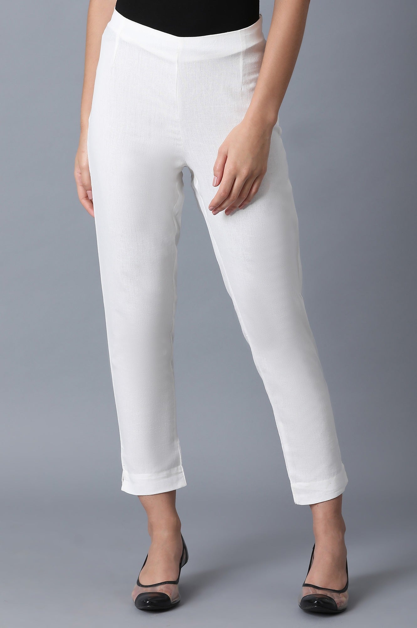 White Fitted Pants