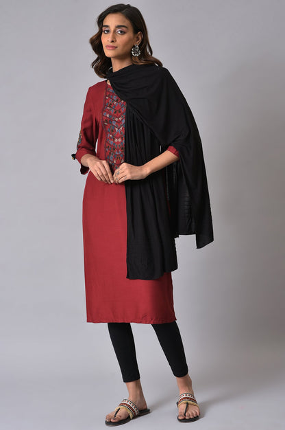 Black Pintuck Dupatta