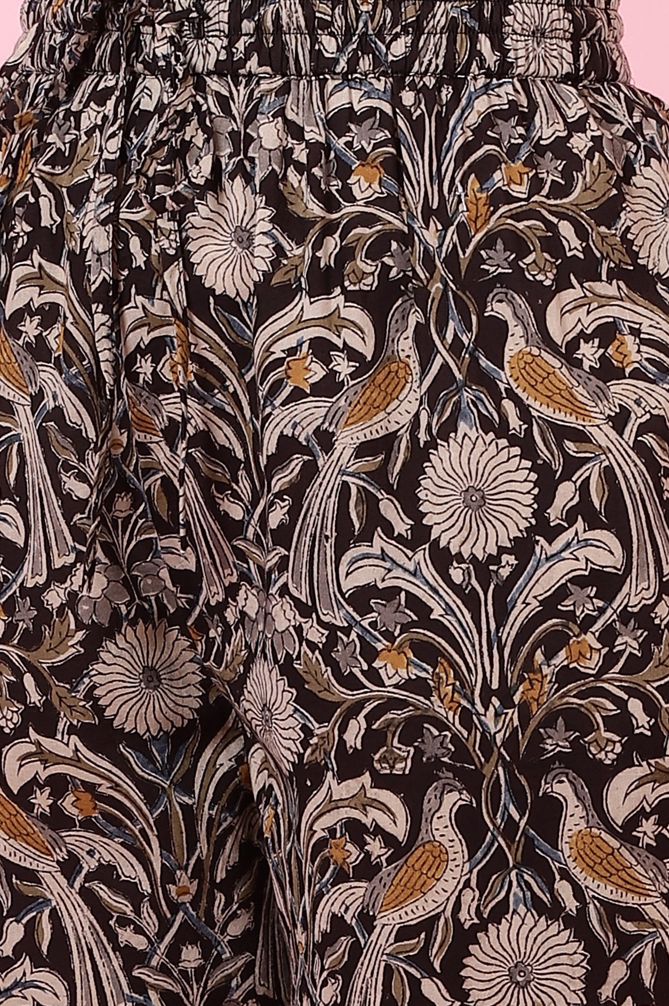 Dark Espresso Kalamkari Printed Kurta, Pants and Dupatta Set