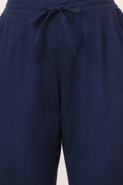 Indigo Blue Chikankari Tunic and Pants Set