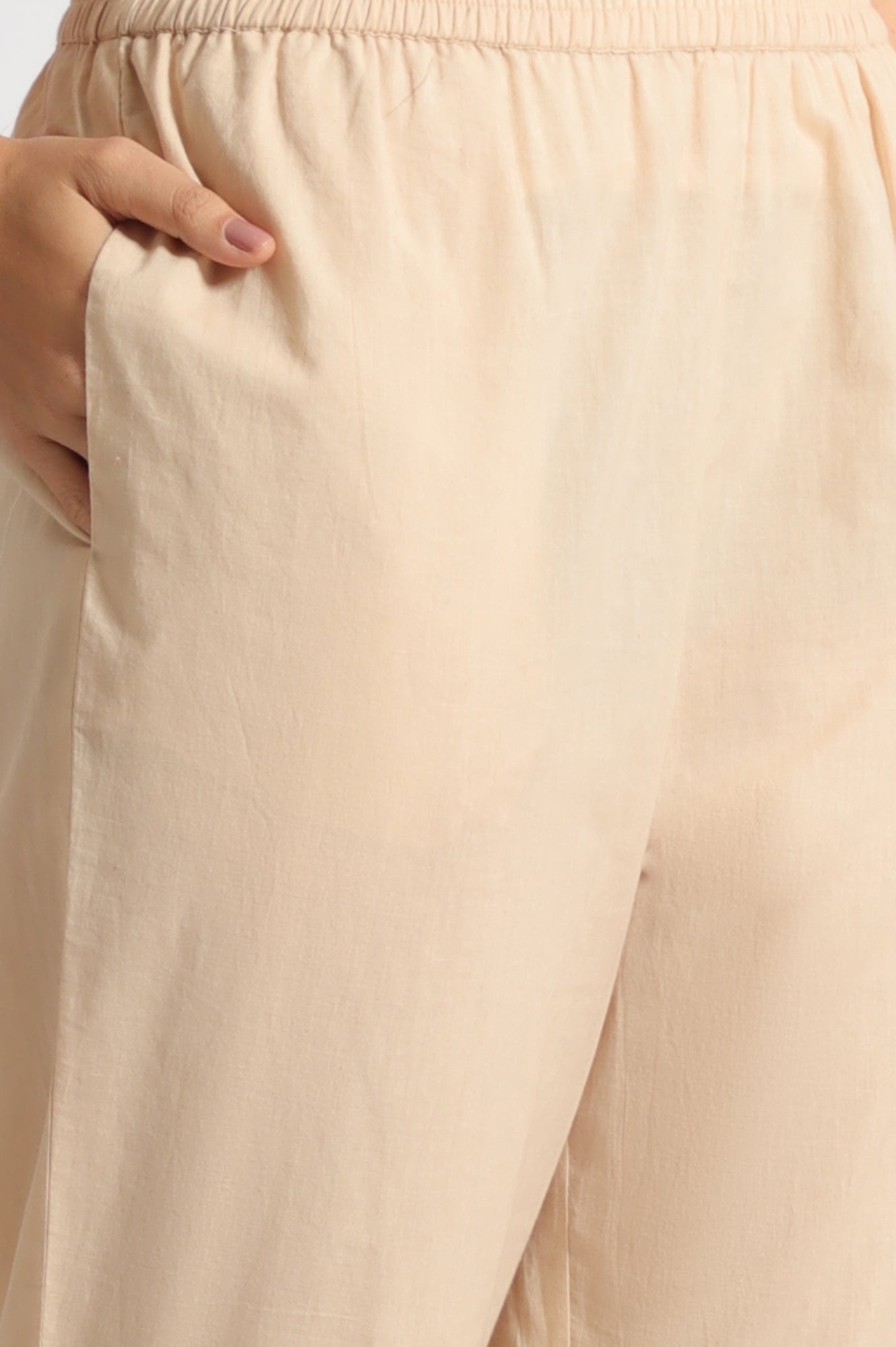 Light Beige Floral Printed Swiss Dot Net Spaghetti Flared Kurta, Pants and Dupatta Set