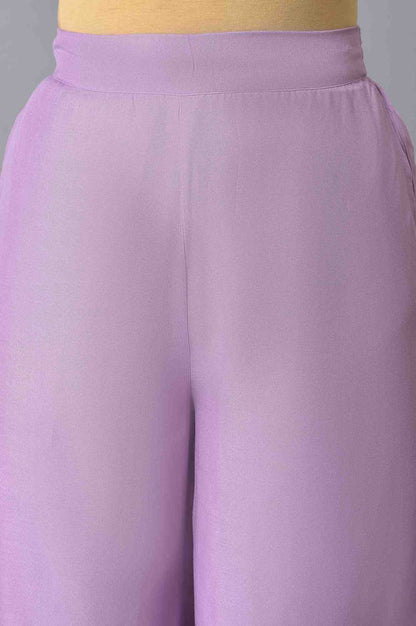 Purple Embroidered Parallel Pants