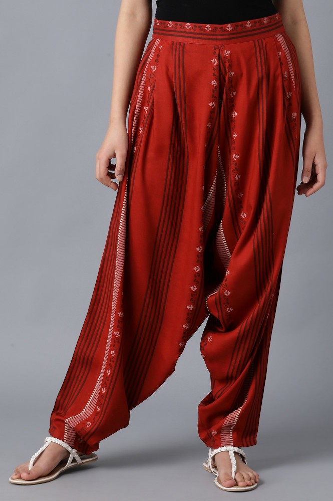 Red Printed Salwar Pants